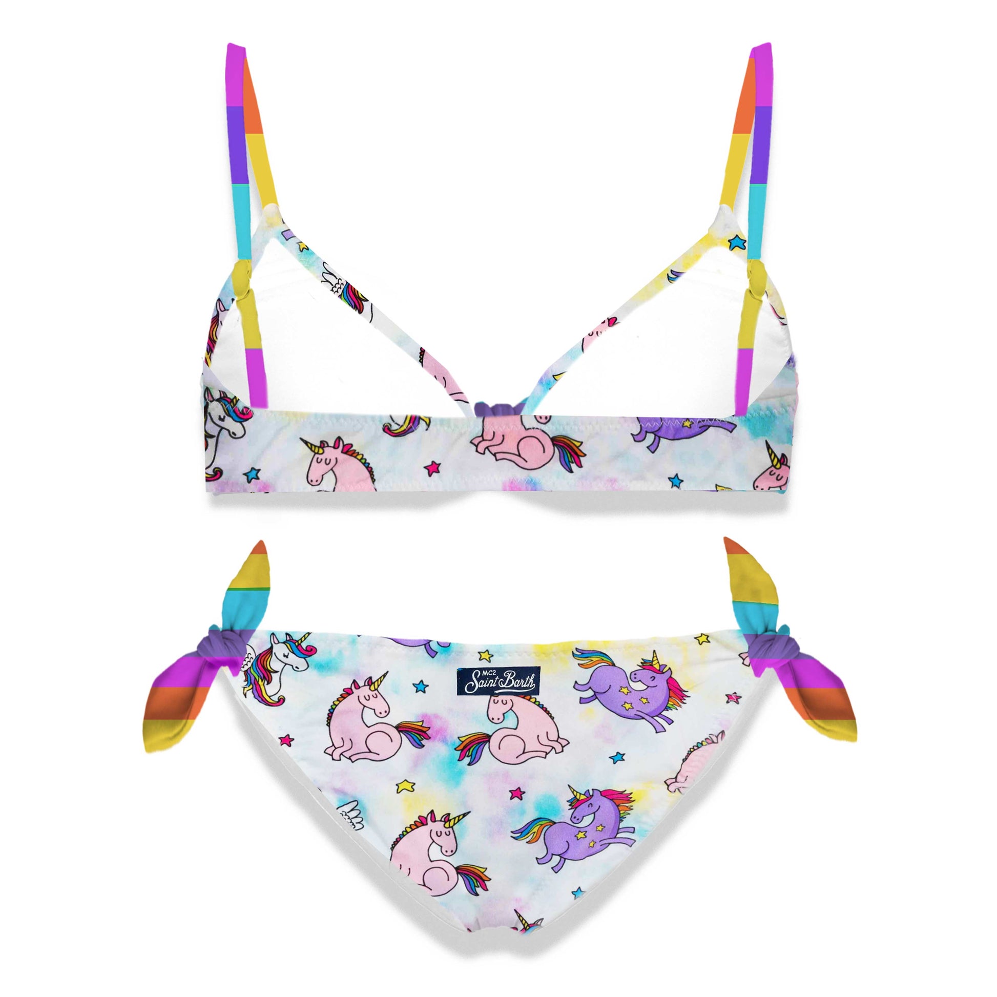 Ribbons triangle bikini for girl - MC2 Saint Barth