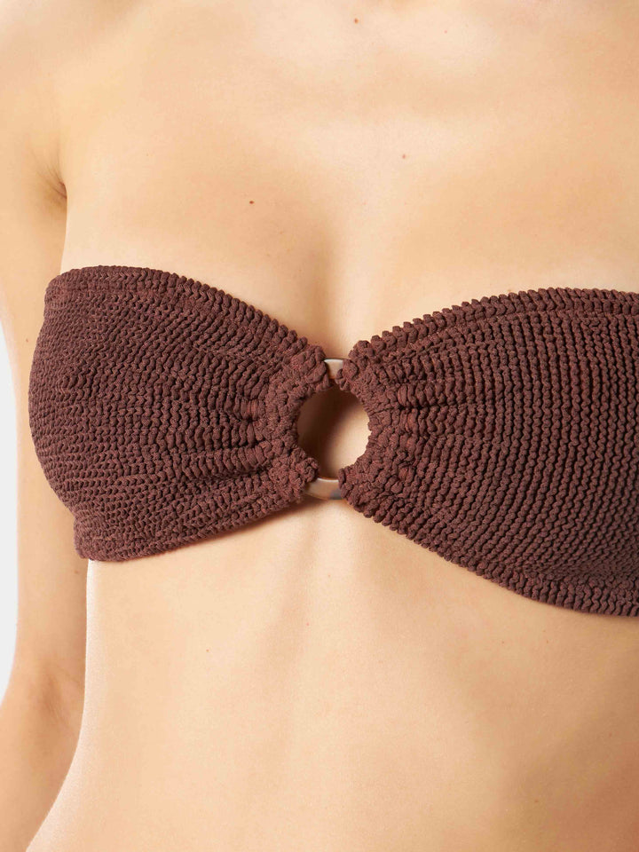 Crinkle brown bandeau top - MC2 Saint Barth