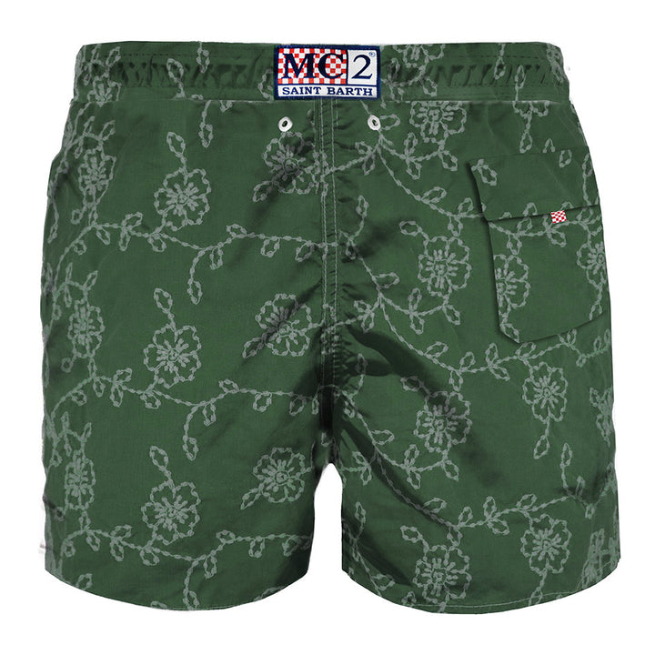 Green embroidered swim shorts - MC2 Saint Barth