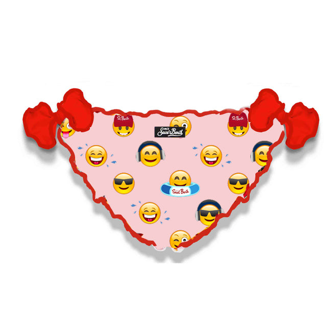 Girl swim briefs with emoticon print - MC2 Saint Barth