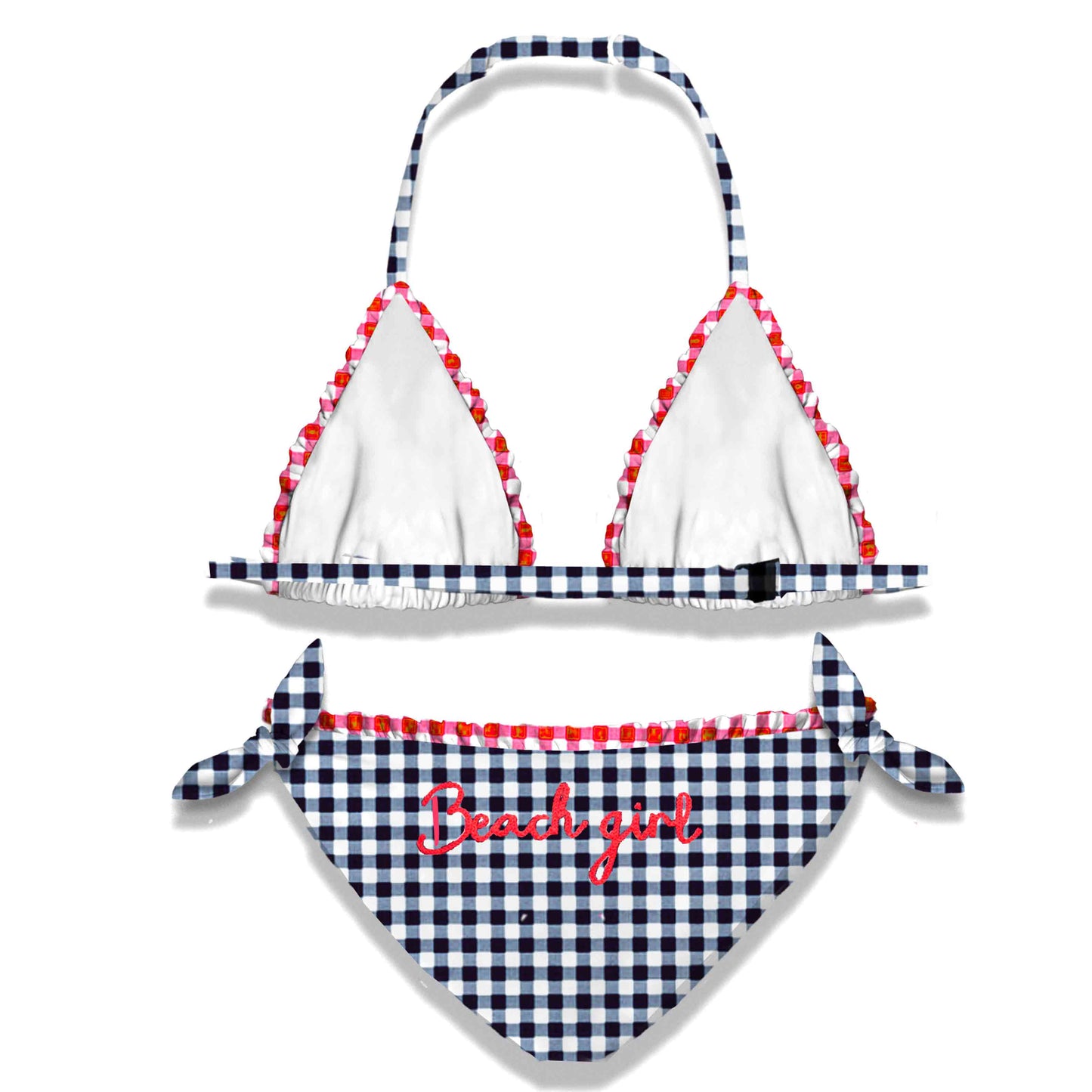 Girl gingham bikini with embroidery - MC2 Saint Barth