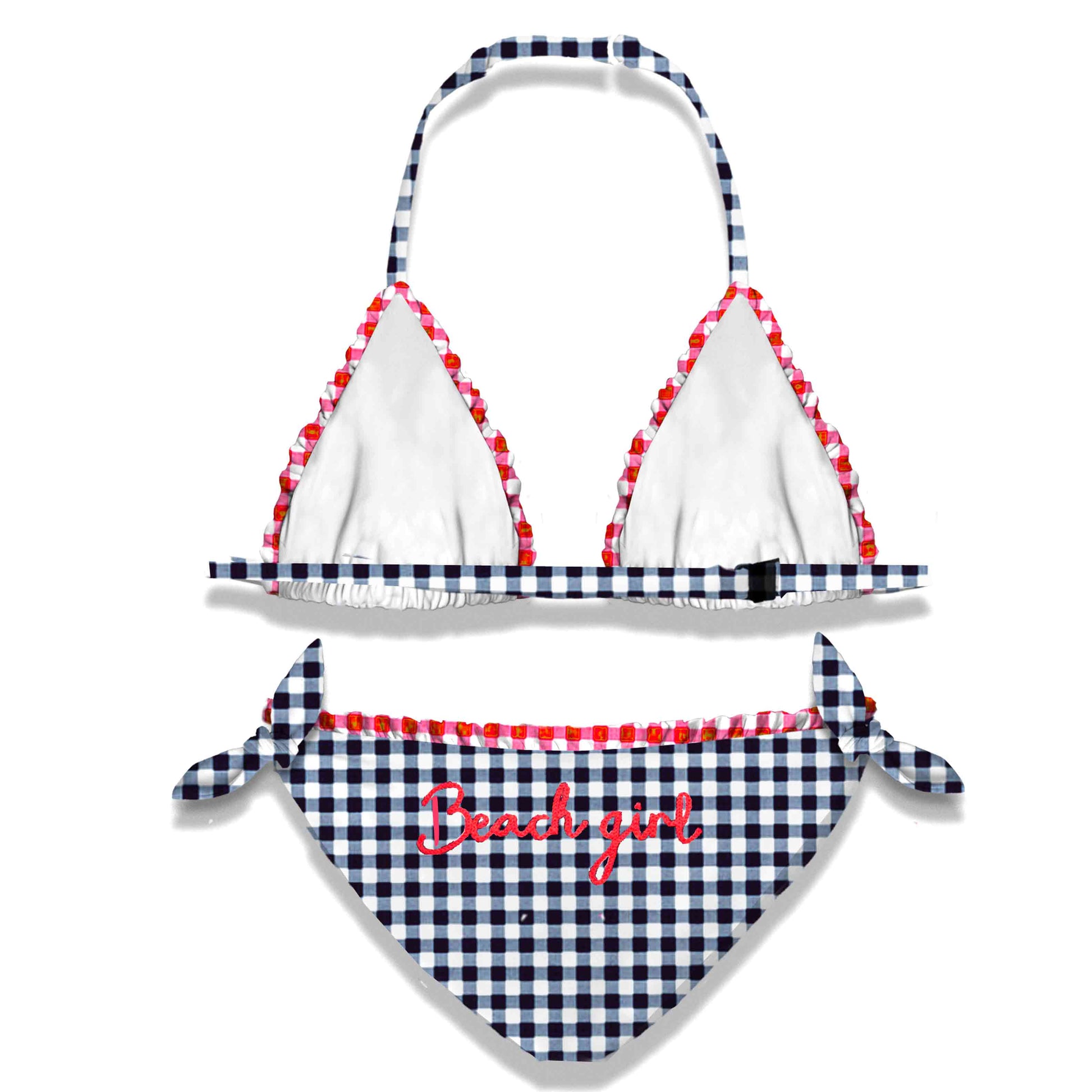 Girl gingham bikini with embroidery - MC2 Saint Barth