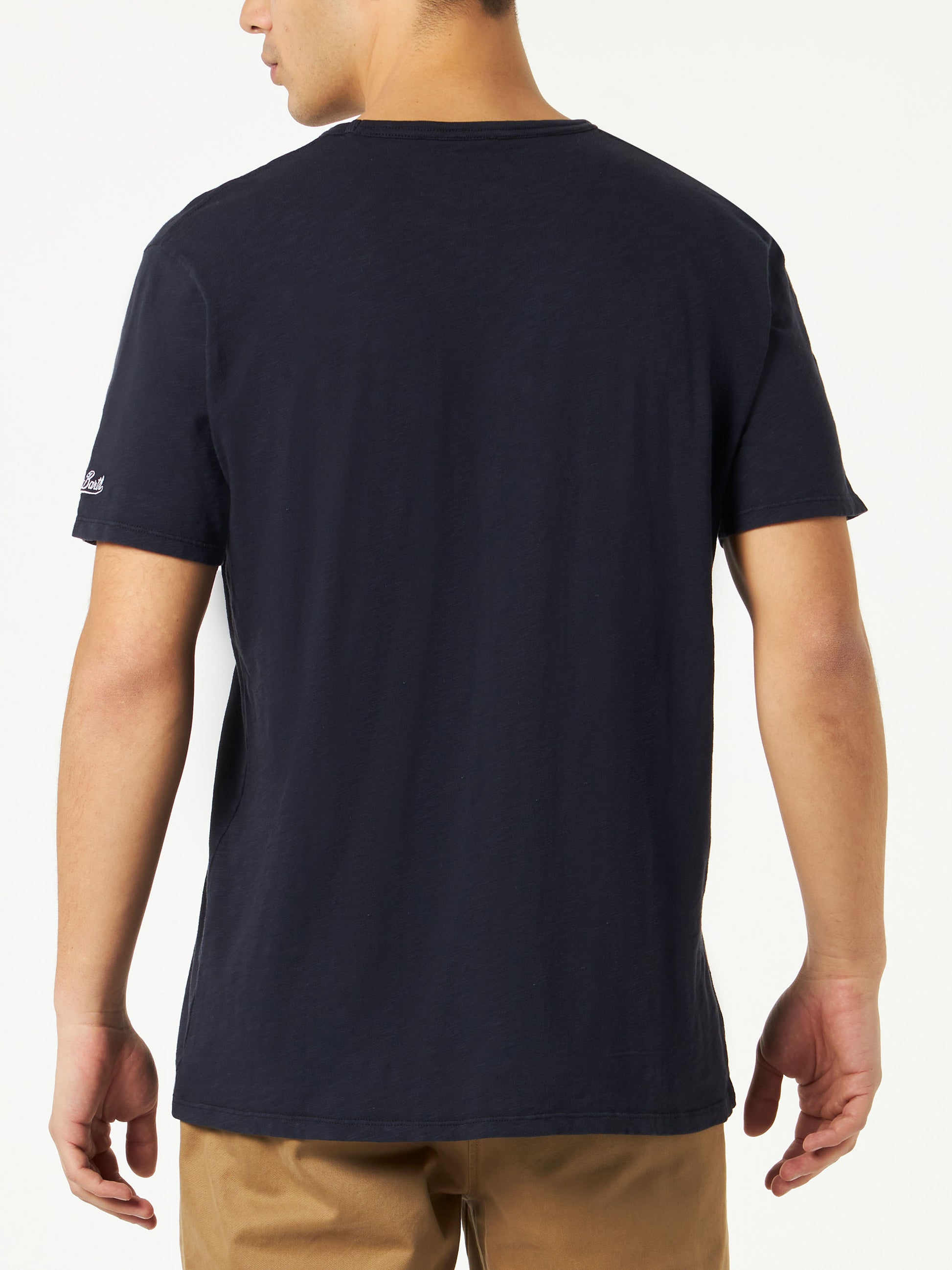 Man blue navy t-shirt with front pocket - MC2 Saint Barth