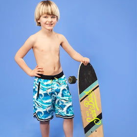 Shark print boy swim shorts surf style - MC2 Saint Barth