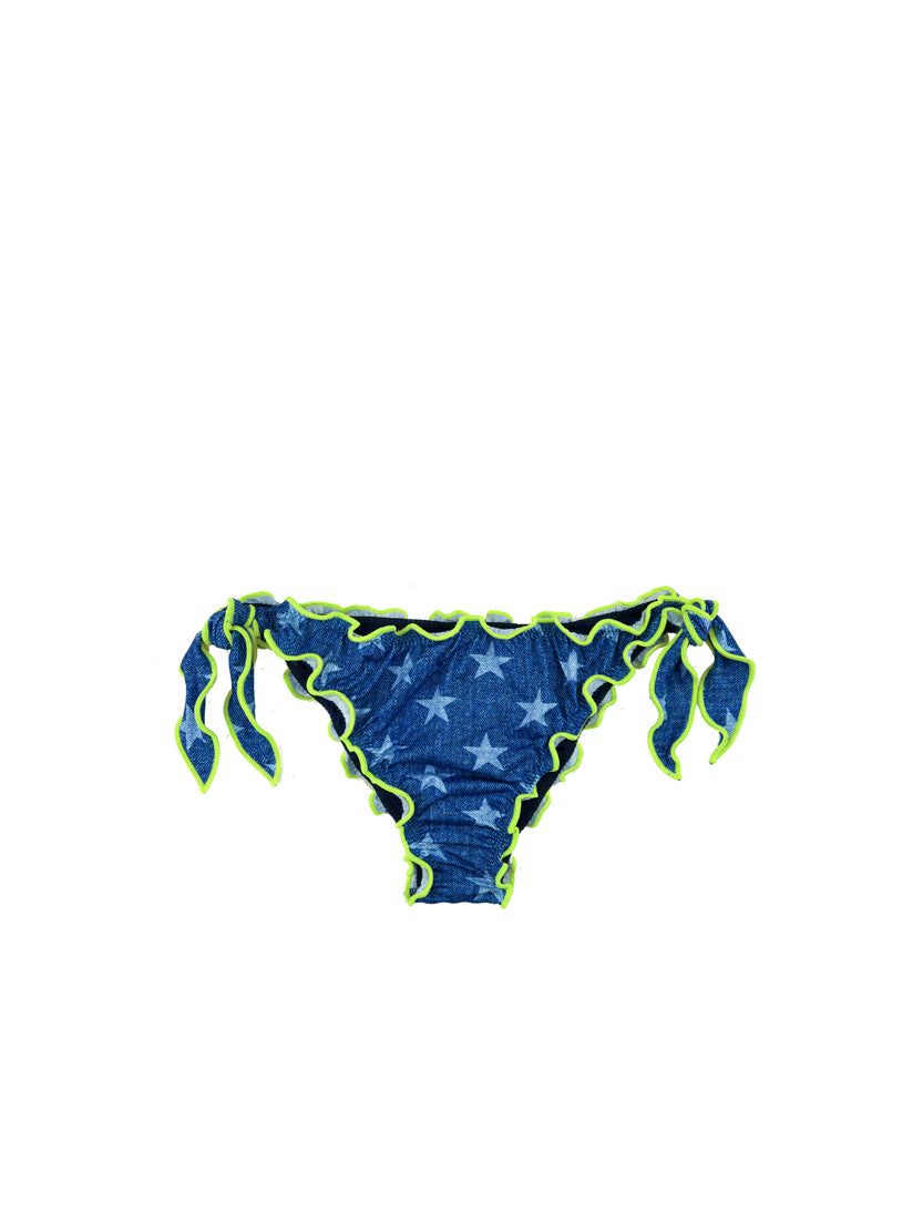 Woman ruffled cheeky swim briefs with star print - MC2 Saint Barth