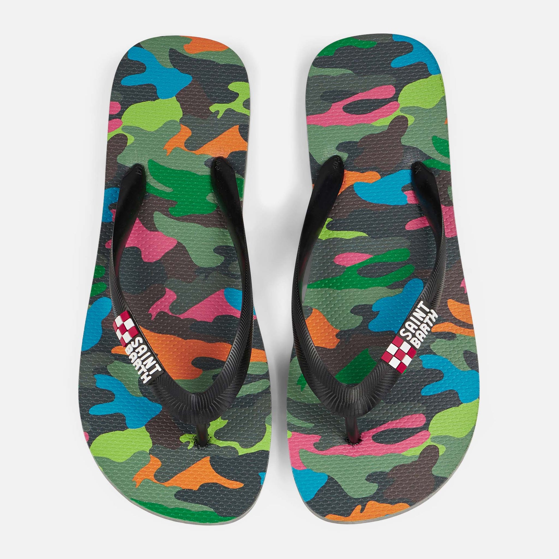 Flip Flops with multicolor fluo camouflage print - MC2 Saint Barth