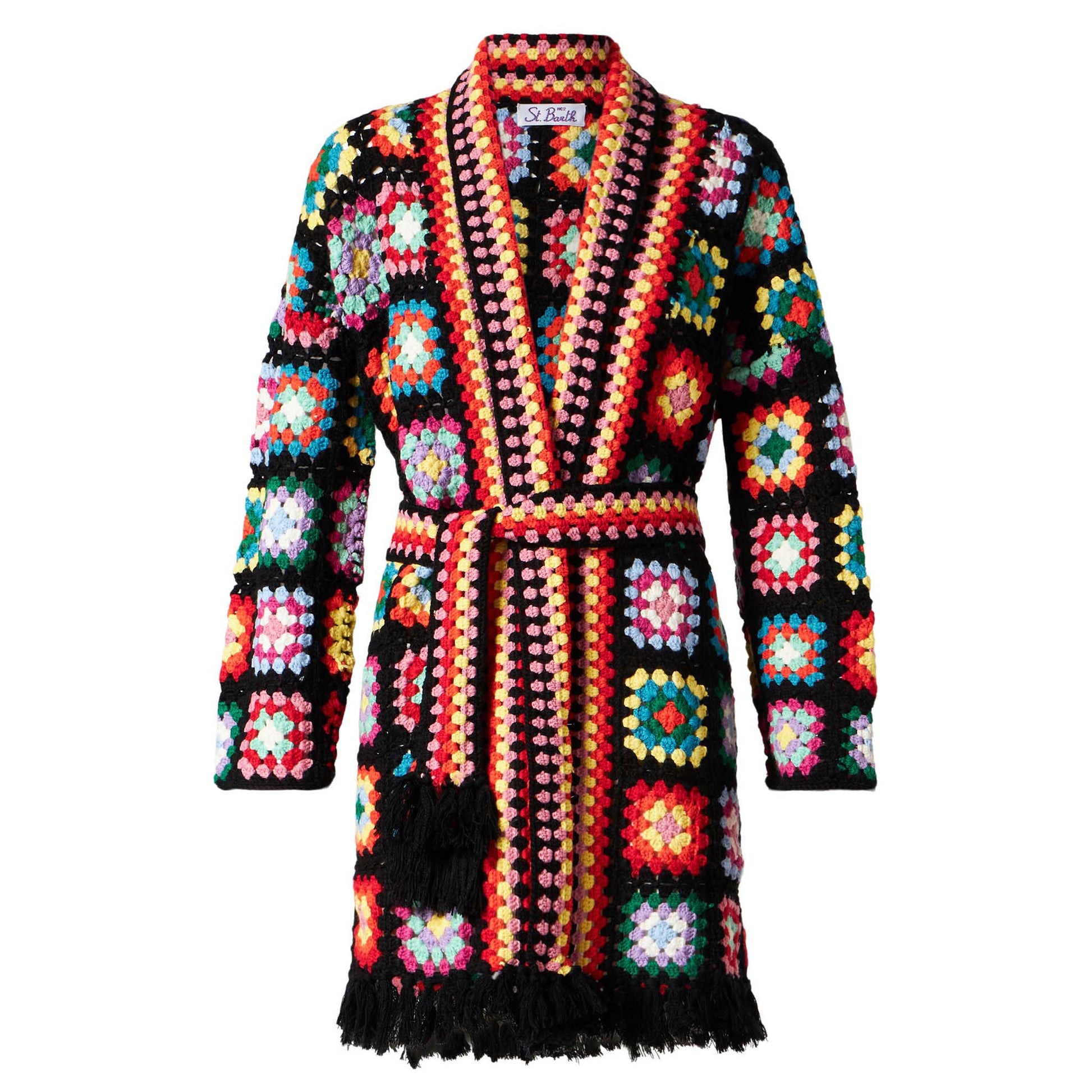 Multicolor crochet coat with belt - MC2 Saint Barth