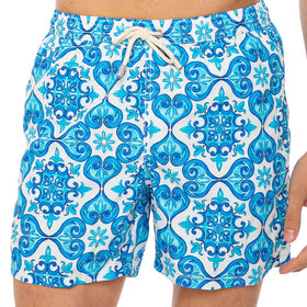 Light fabric man swim shorts maiolica print - MC2 Saint Barth