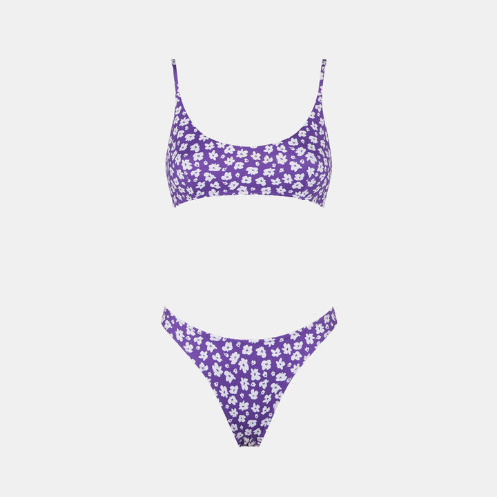 Bikini da donna a bralette con stampa margherite