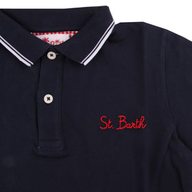 Boy blue navy polo piquet - MC2 Saint Barth