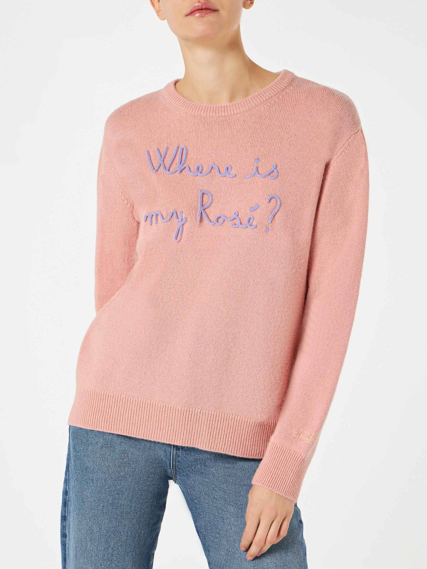 Woman sweater with Where is my Rosé? embroidery - MC2 Saint Barth