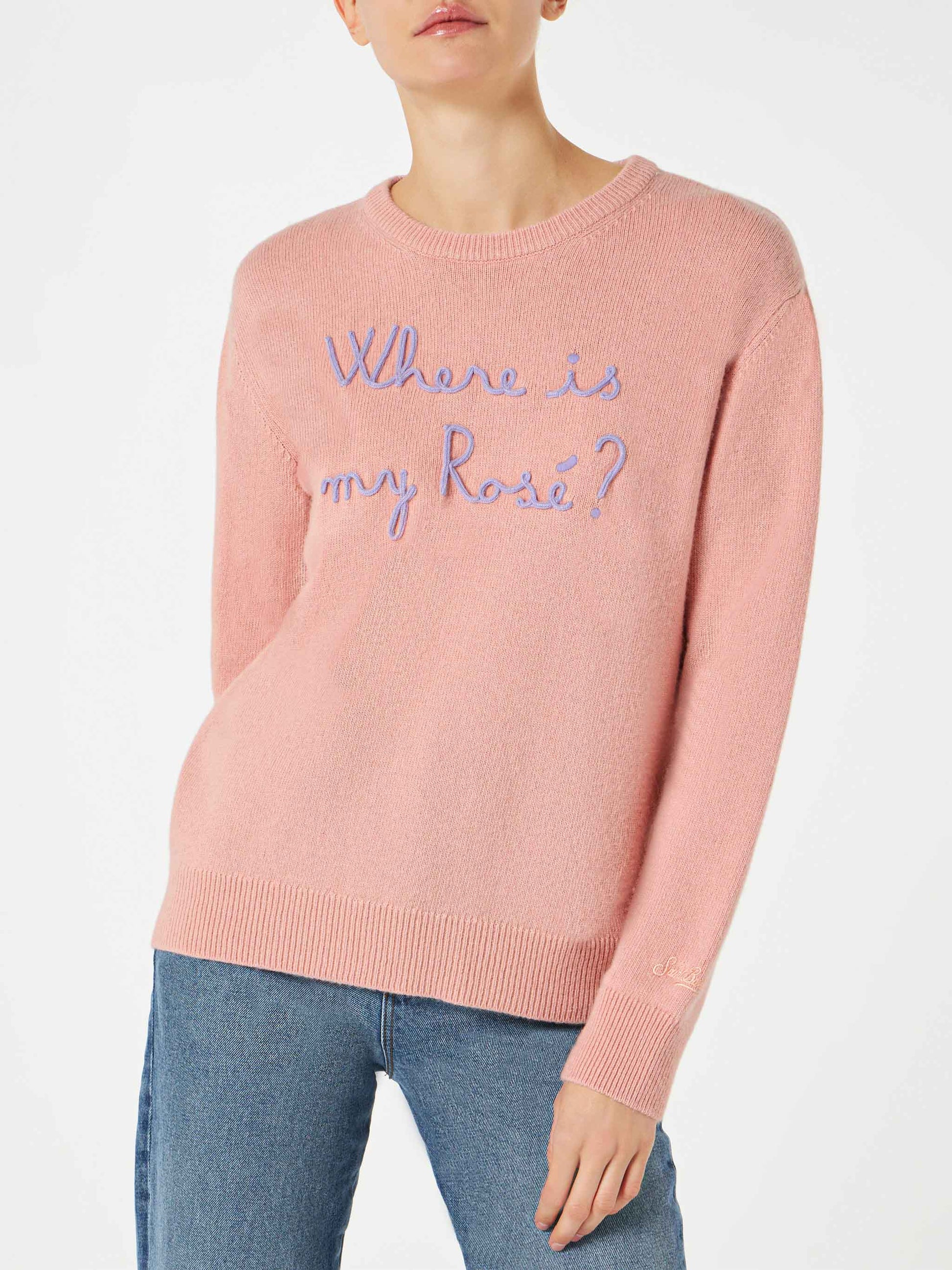 Woman sweater with Where is my Rosé? embroidery - MC2 Saint Barth