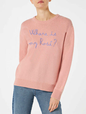 Woman sweater with Where is my Rosé? embroidery - MC2 Saint Barth