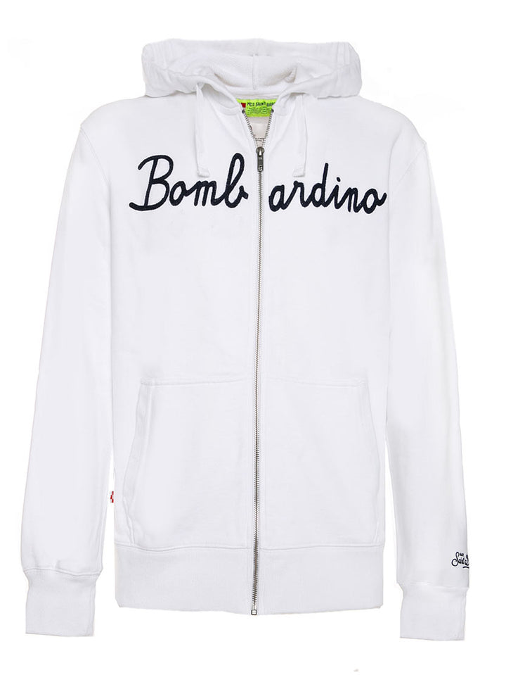White man sweatshirt Bombardino front embroidery - MC2 Saint Barth