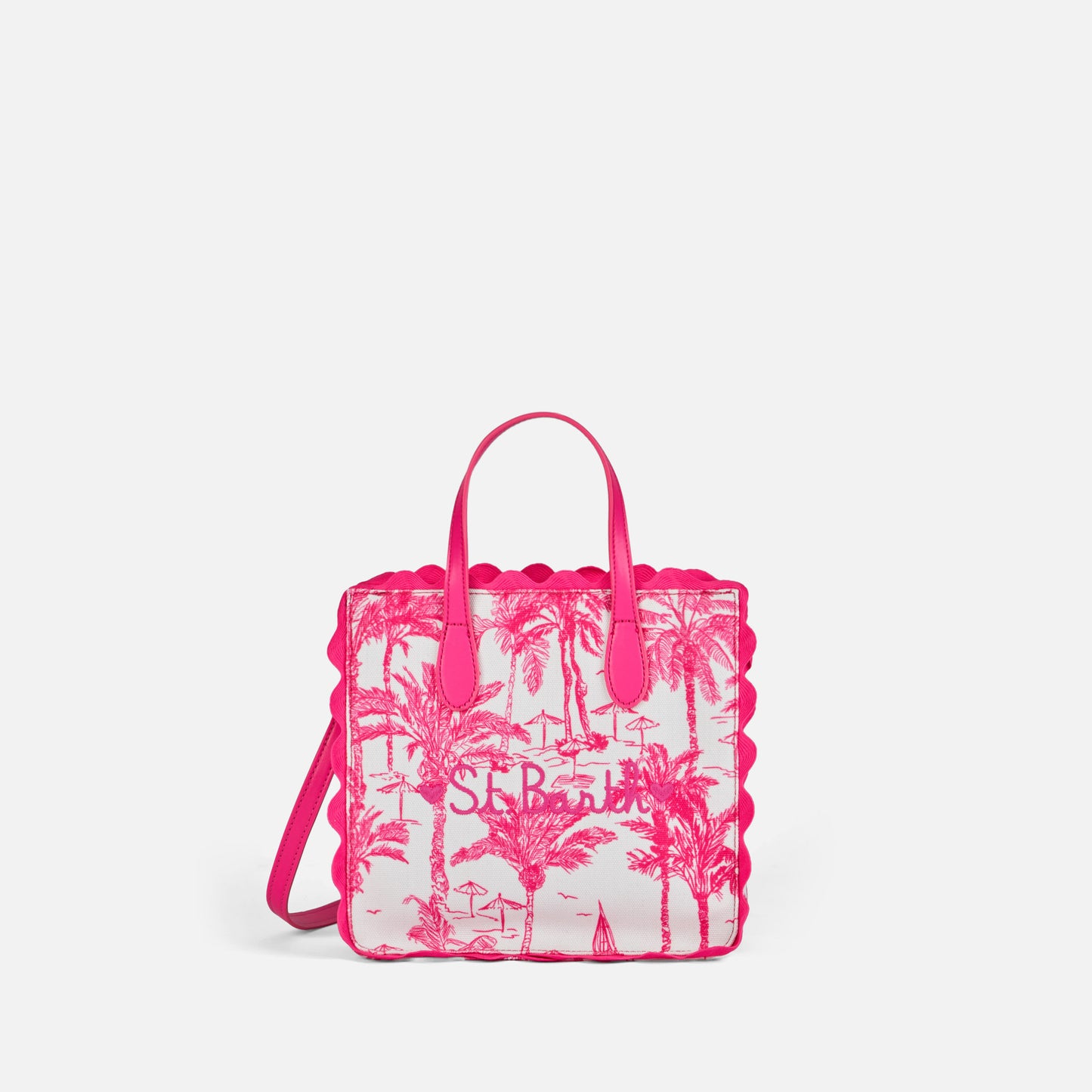 Vivian cotton handbag with toile de jouy print - MC2 Saint Barth