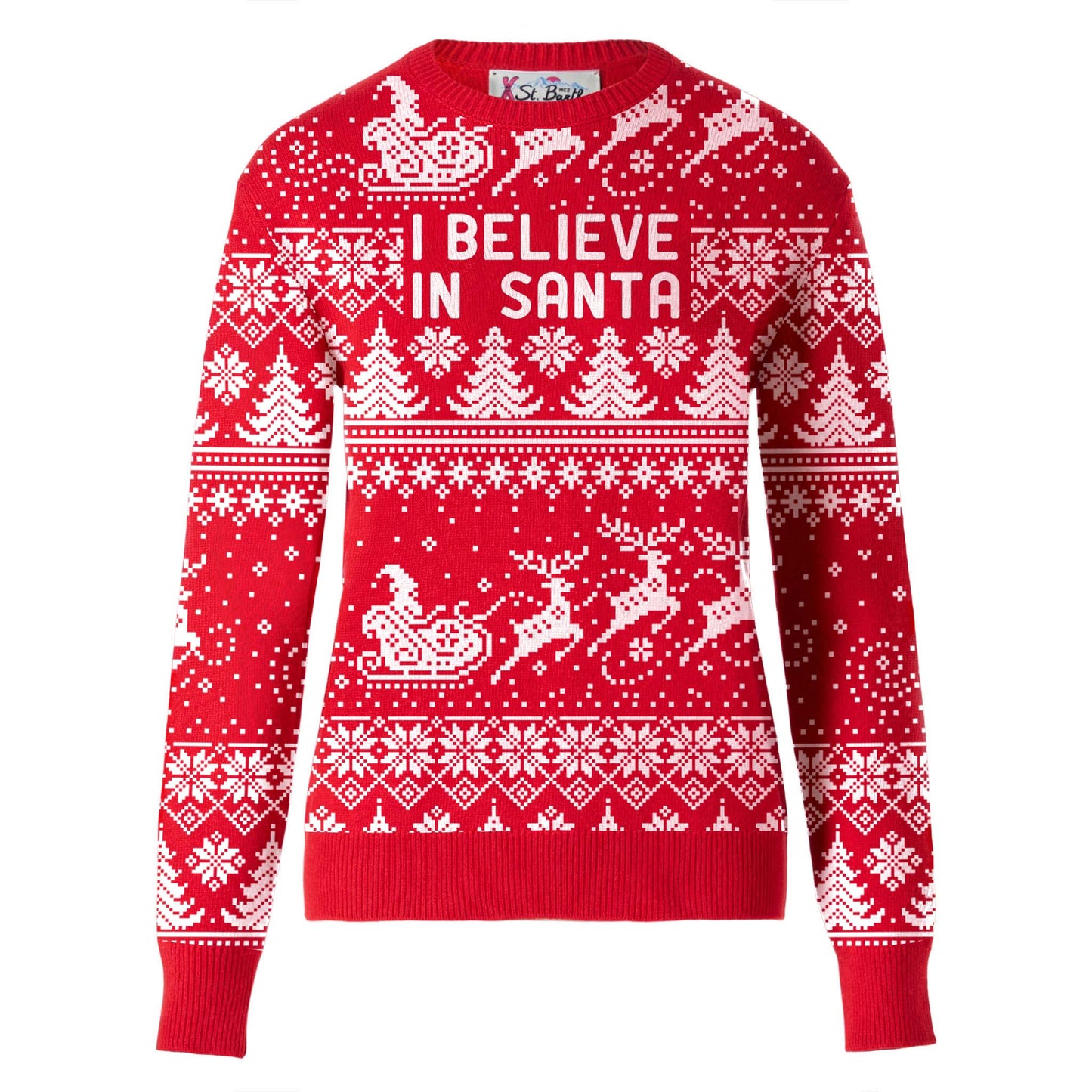 Maglia da donna con scritta I believe in Santa