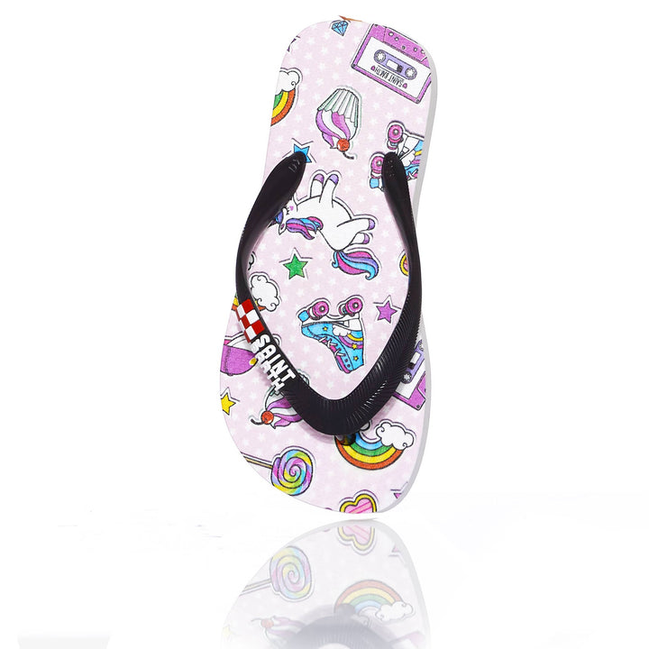 Girl's Flip Flops funny pink print