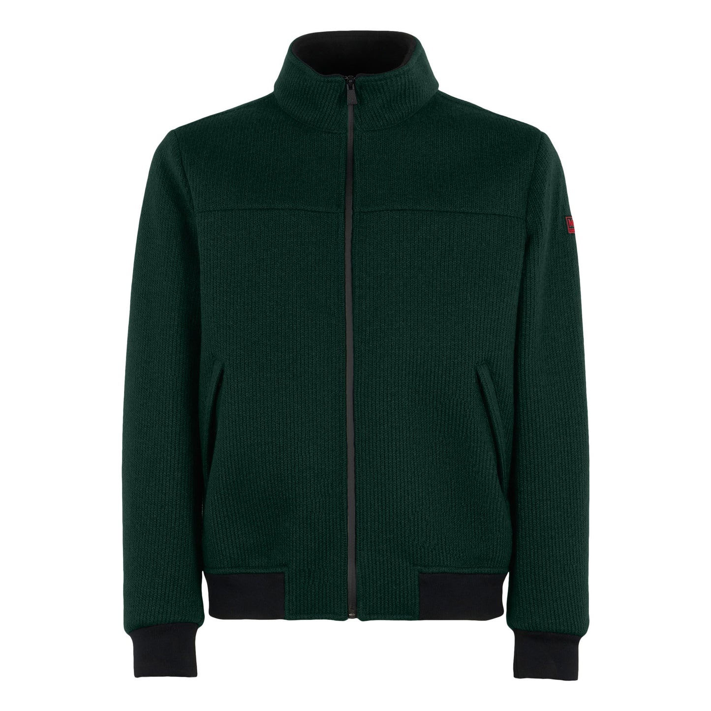 Man knit ribbed green bomber jacket Country - MC2 Saint Barth