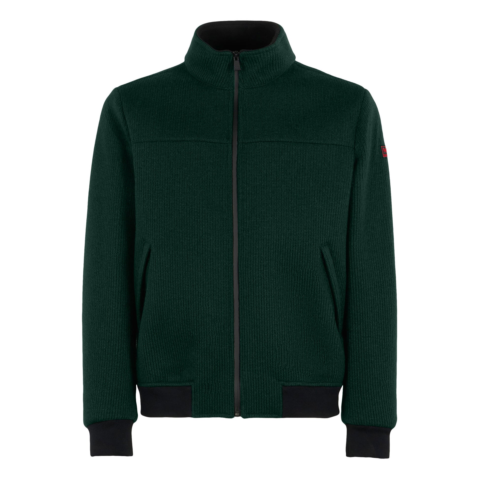 Man knit ribbed green bomber jacket Country - MC2 Saint Barth