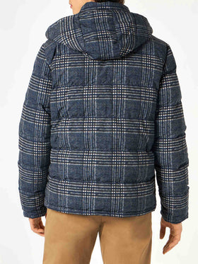Man hooded down padded jacket Baxter with Prince of Wales print - MC2 Saint Barth