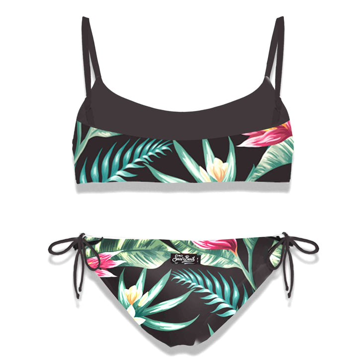 Heliconia print girl bralette bikini - MC2 Saint Barth