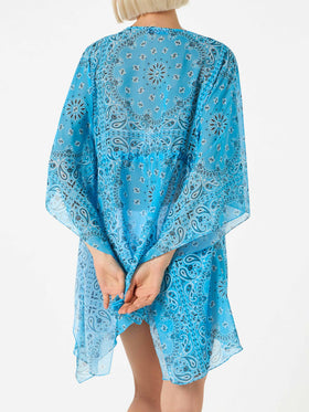 Turquoise bandanna print caftan - MC2 Saint Barth