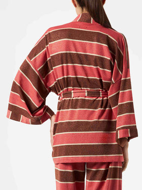 Striped knitted kimono cardigan - MC2 Saint Barth
