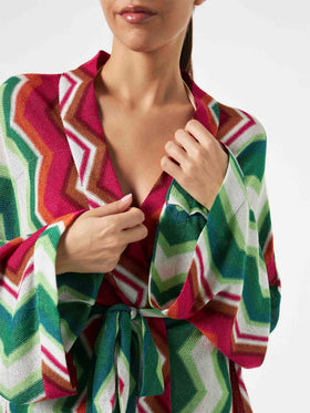 Chevron knitted kimono cardigan - MC2 Saint Barth