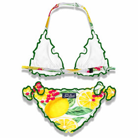 Girl triangle bikini with lemon print - MC2 Saint Barth