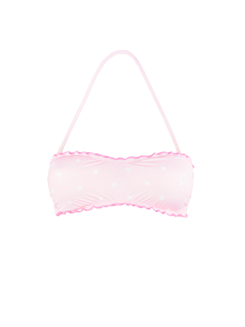 Bandeau top with hearts print - MC2 Saint Barth