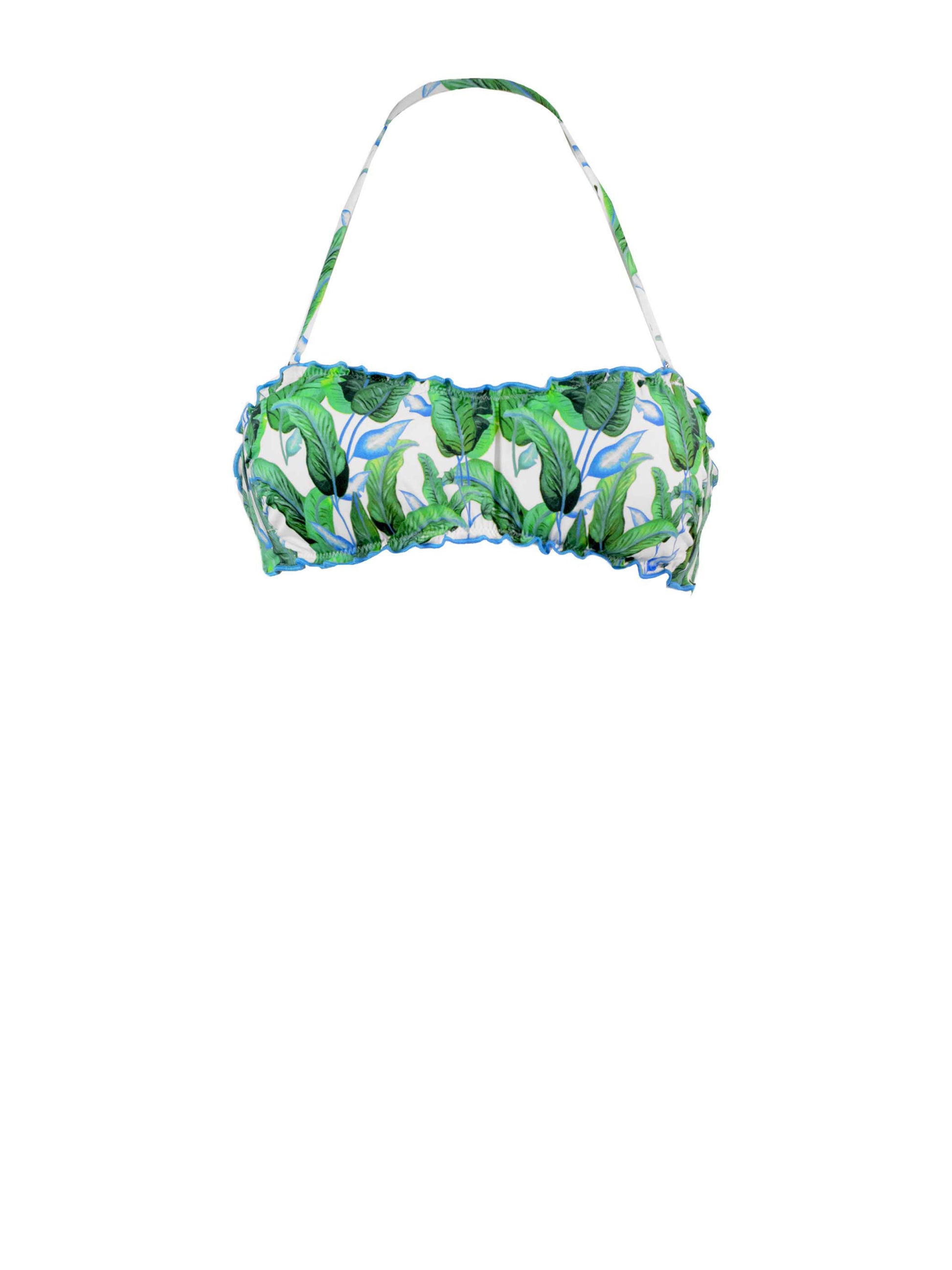 Woman bandeau top swimsuit with tropical print - MC2 Saint Barth