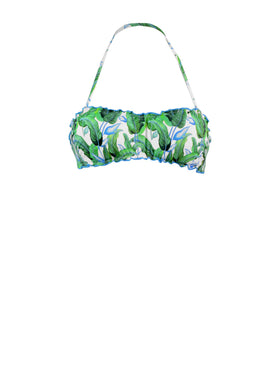 Woman bandeau top swimsuit with tropical print - MC2 Saint Barth