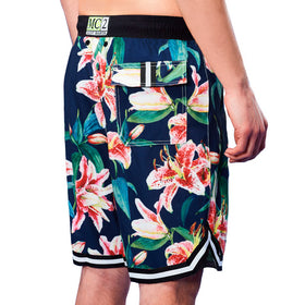 Tropical print swim shorts surf style - MC2 Saint Barth