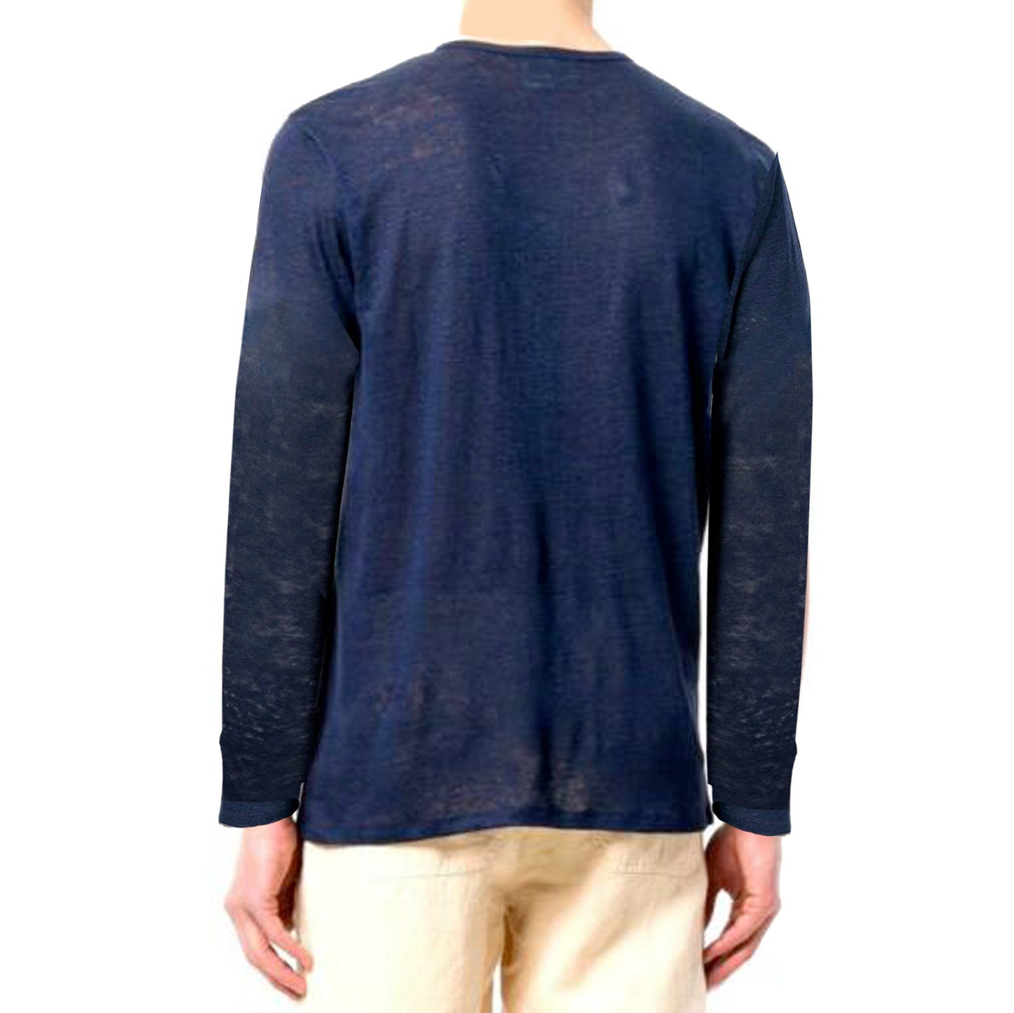 T-Shirt Man Blue Navy Linen - MC2 Saint Barth