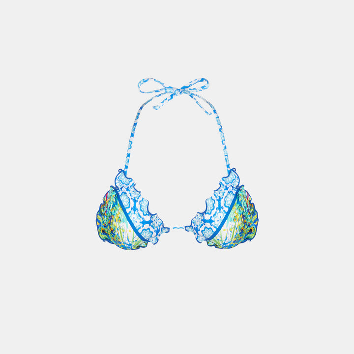 Woman triangle top swimsuit with flower print - MC2 Saint Barth