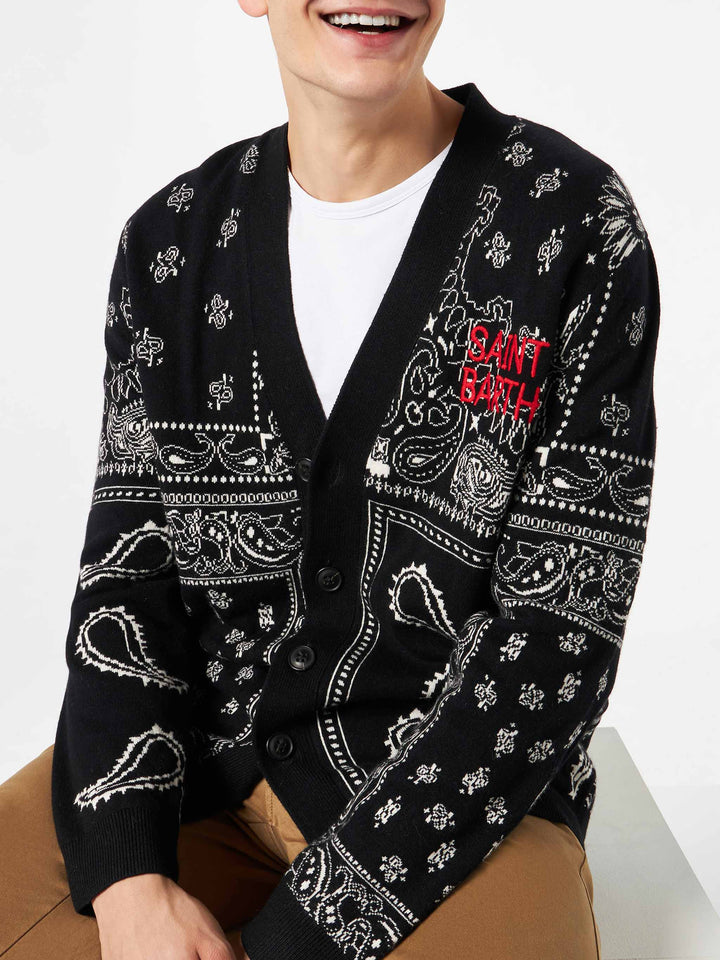 Bandanna knitted cardigan with Saint Barth embroidery - MC2 Saint Barth