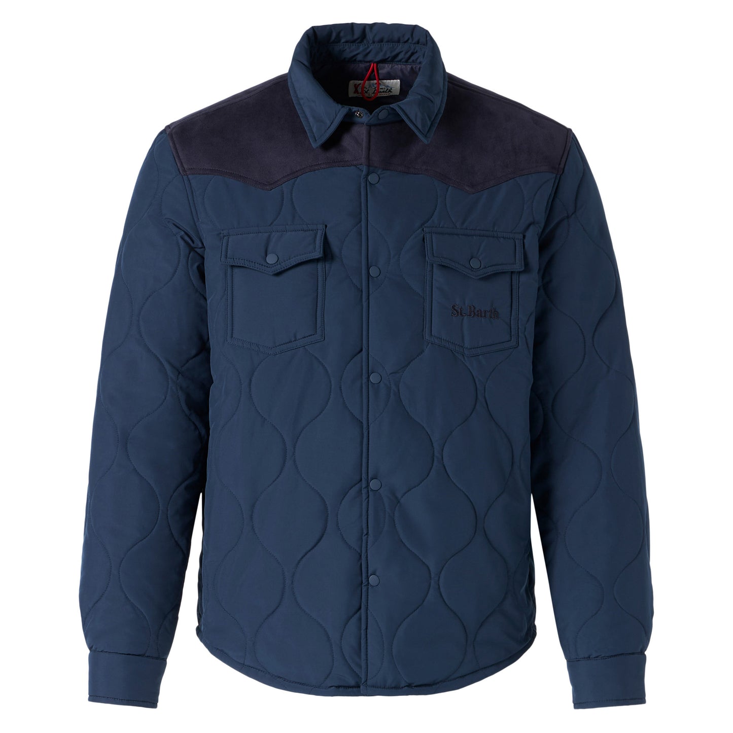 Man navy blue padded overshirt with patch pockets - MC2 Saint Barth