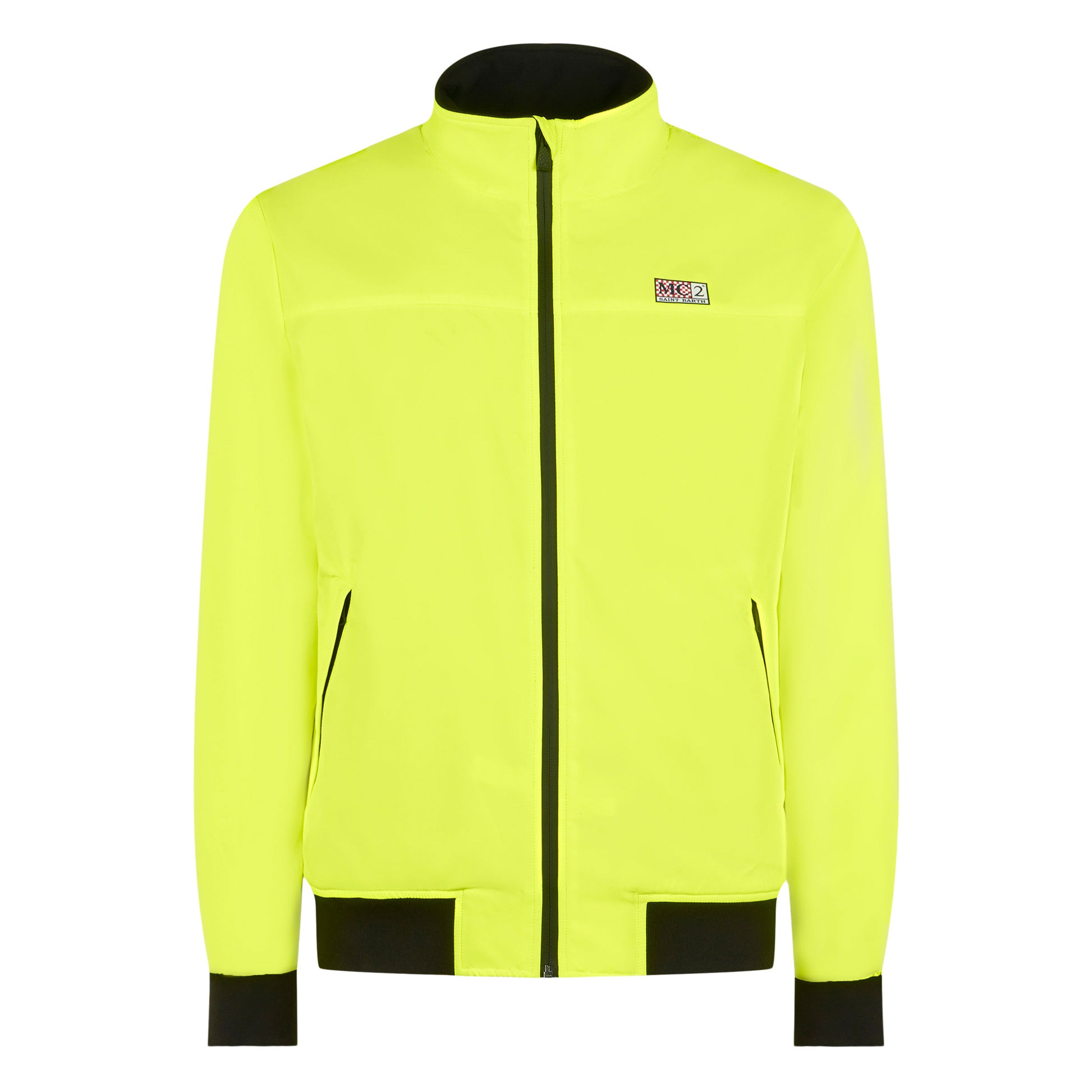 Man fluo yellow bomber jacket Country with furry lining - MC2 Saint Barth