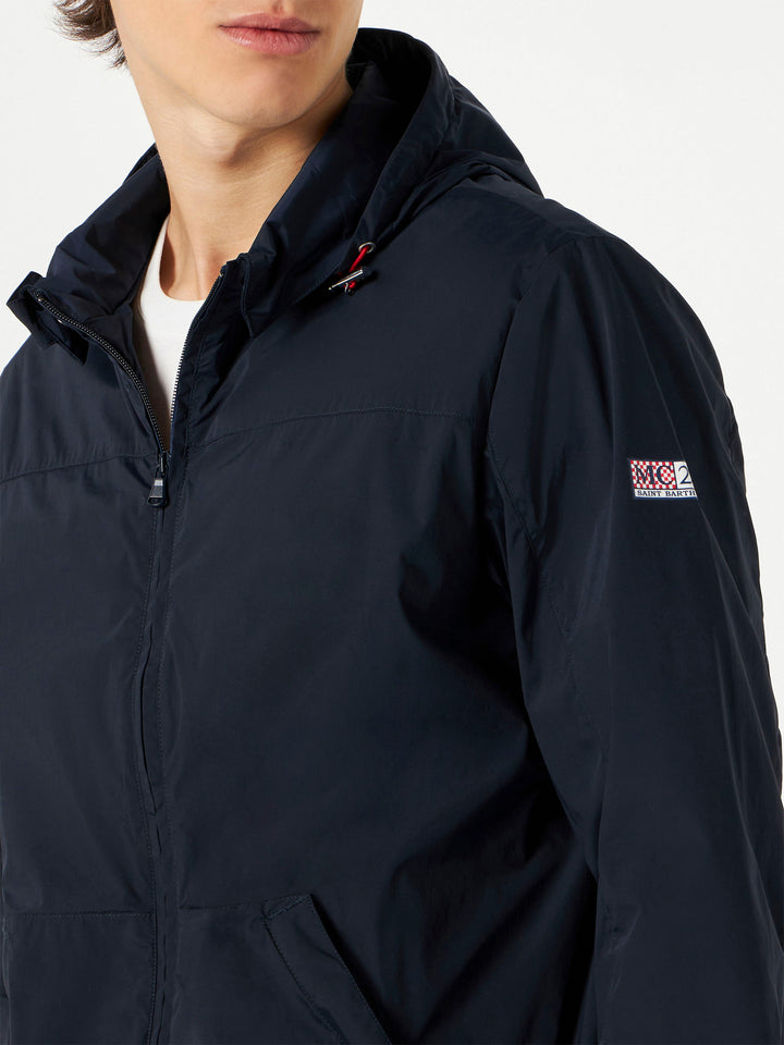 Blu navy zipped midweight windbreaker - MC2 Saint Barth