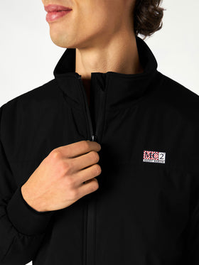 Man black bomber jacket Country with furry lining - MC2 Saint Barth