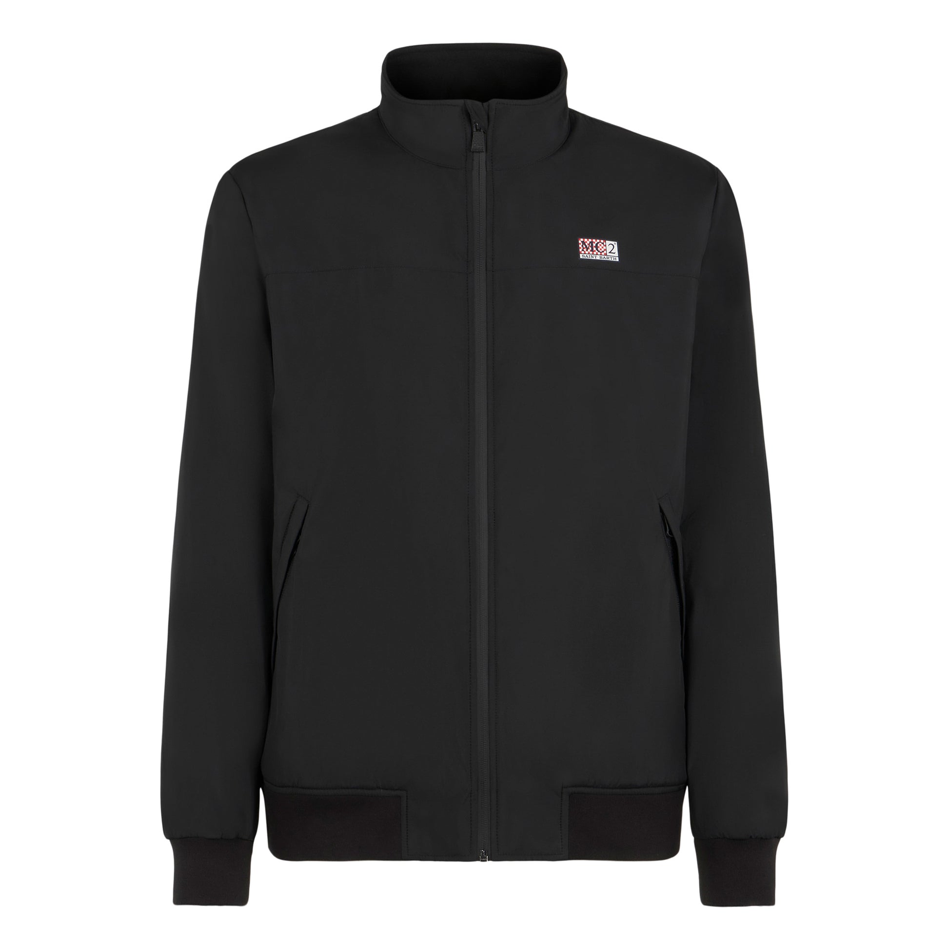 Man black bomber jacket Country with furry lining - MC2 Saint Barth