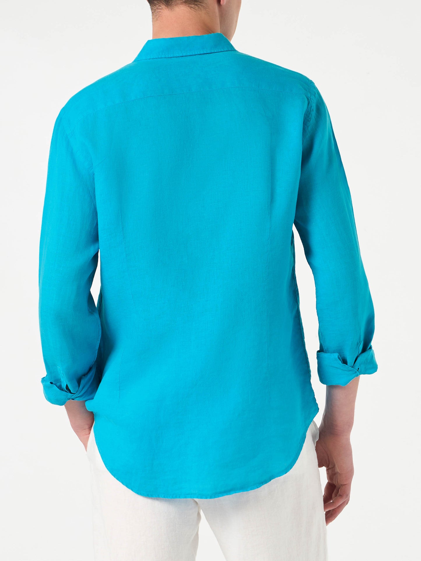 Man turquoise linen Pamplona shirt - MC2 Saint Barth