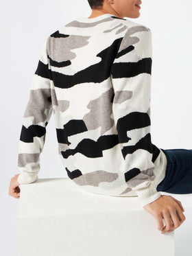Man sweater with camouflage Off-piste Team jacquard - MC2 Saint Barth