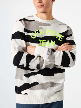 Man sweater with camouflage Off-piste Team jacquard - MC2 Saint Barth