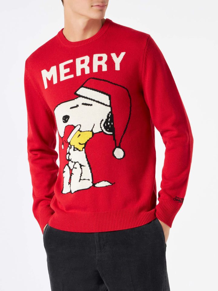 Man red sweater with Snoopy print | SNOOPY - PEANUTS™ SPECIAL EDITION - MC2 Saint Barth