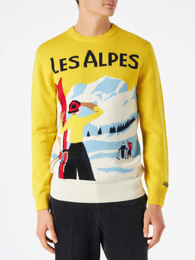 Man sweater with Les Alpes postcard - MC2 Saint Barth