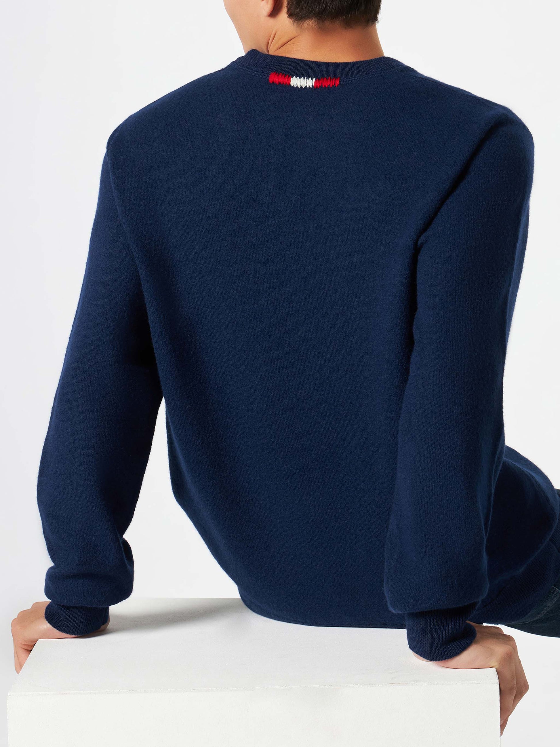 Man crewneck knitted sweater with Day Off embroidery - MC2 Saint Barth