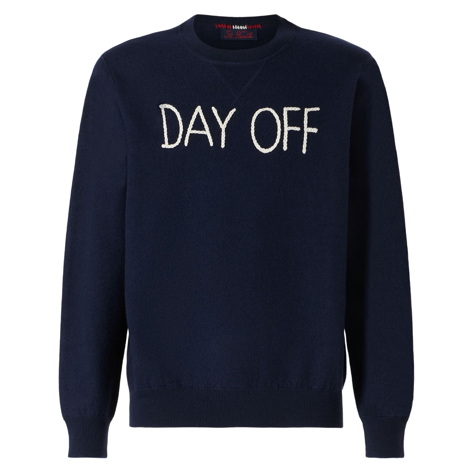 Man crewneck knitted sweater with Day Off embroidery - MC2 Saint Barth