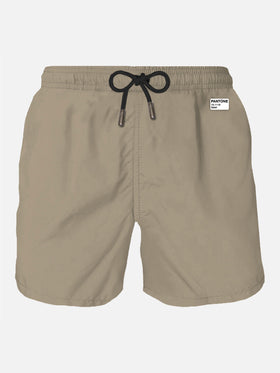 Man beige lightweight swim shorts Lighting Pantone | PANTONE® SPECIAL EDITION - MC2 Saint Barth
