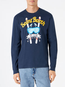 Man navy blue t-shirt with long sleeves - MC2 Saint Barth